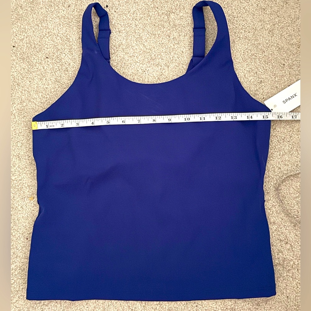 NWT Spanx Get Moving Shelf Tank - Deep Azure - Size Medium - Picture 3 of 10